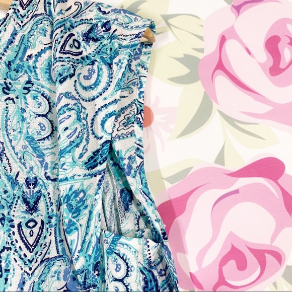 Lucky Brand Teal Paisley Print Sleeveless Top S - Picture 5 of 10